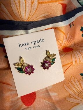 kate spade New York Floral Crystal Stud Earrings